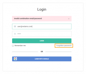 lms credentials vedamo incorrect