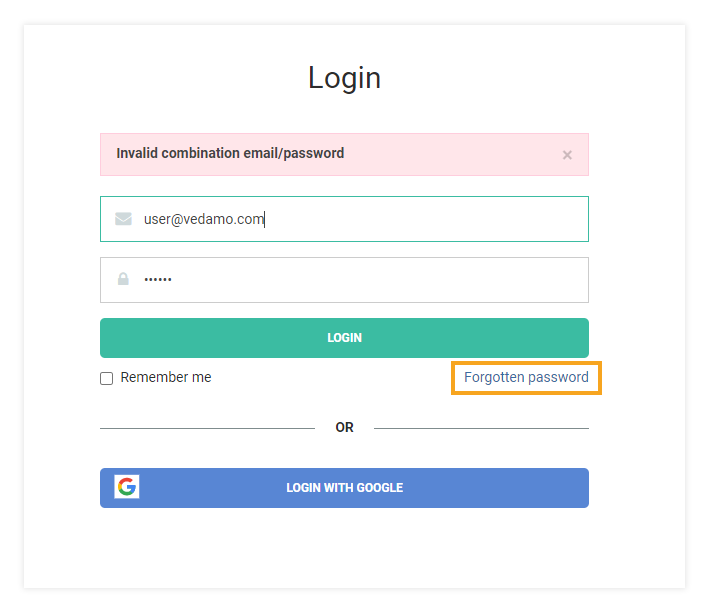 LMS Login: The system will alert you in case of bad credentials during the LMS login process