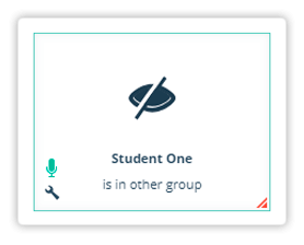 When the student is in other Group you will see a message Different Groups icon notification