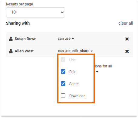 Templates management in the LMS: Sharing Permissions