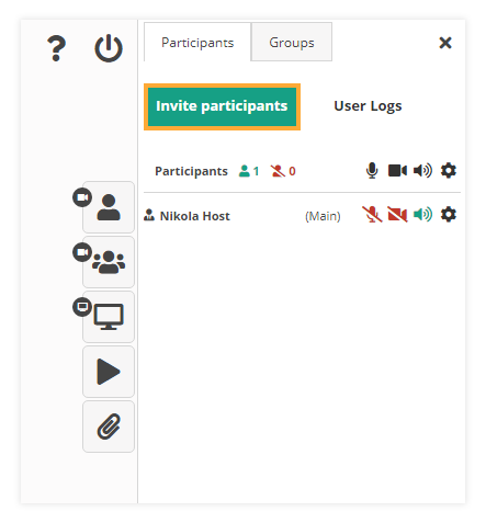 Participant Controls in the Virtual Classroom: Invite Participants Participant Controls in the Virtual Classroom: Invite Participants