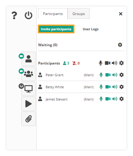 Participant Controls in the Virtual Classroom: Invite Participants Participant Controls in the Virtual Classroom: Invite Participants