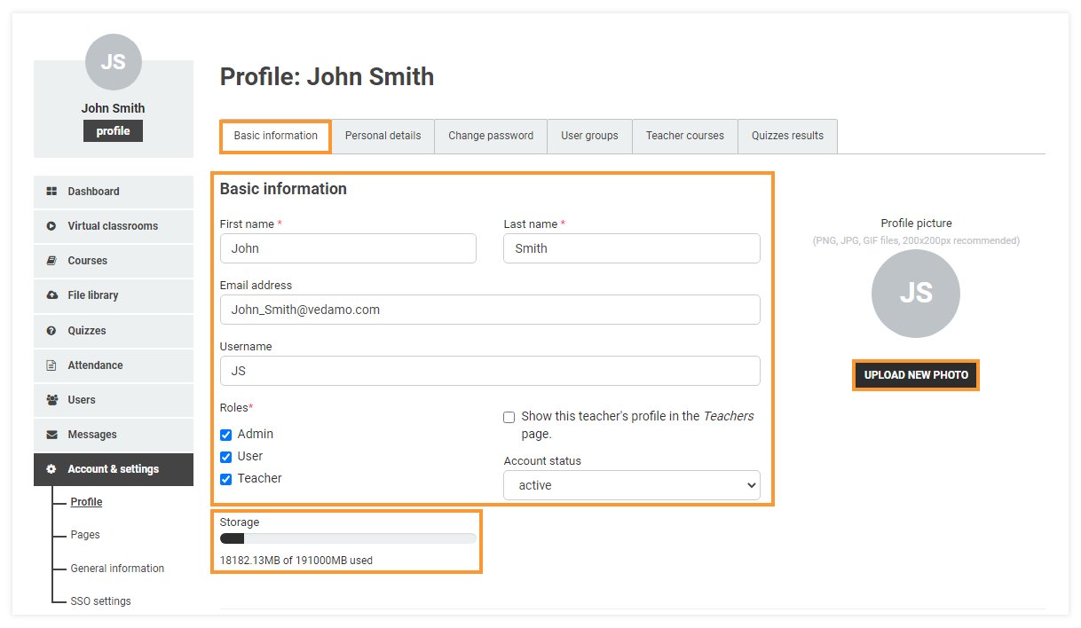 Change your address, name and username LMS Account and Settings: Changing your email address, name and username is optional