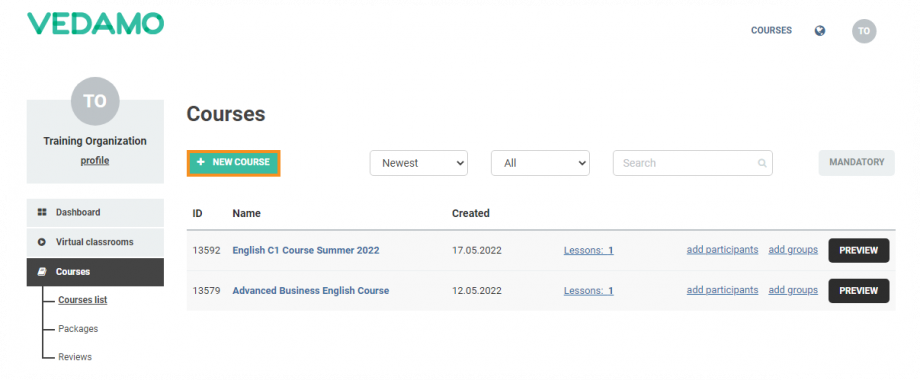 LMS course creation in a few simple steps | VEDAMO