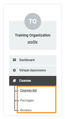 LMS Course Creation: Navigate to the Courses list to view and edit all courses