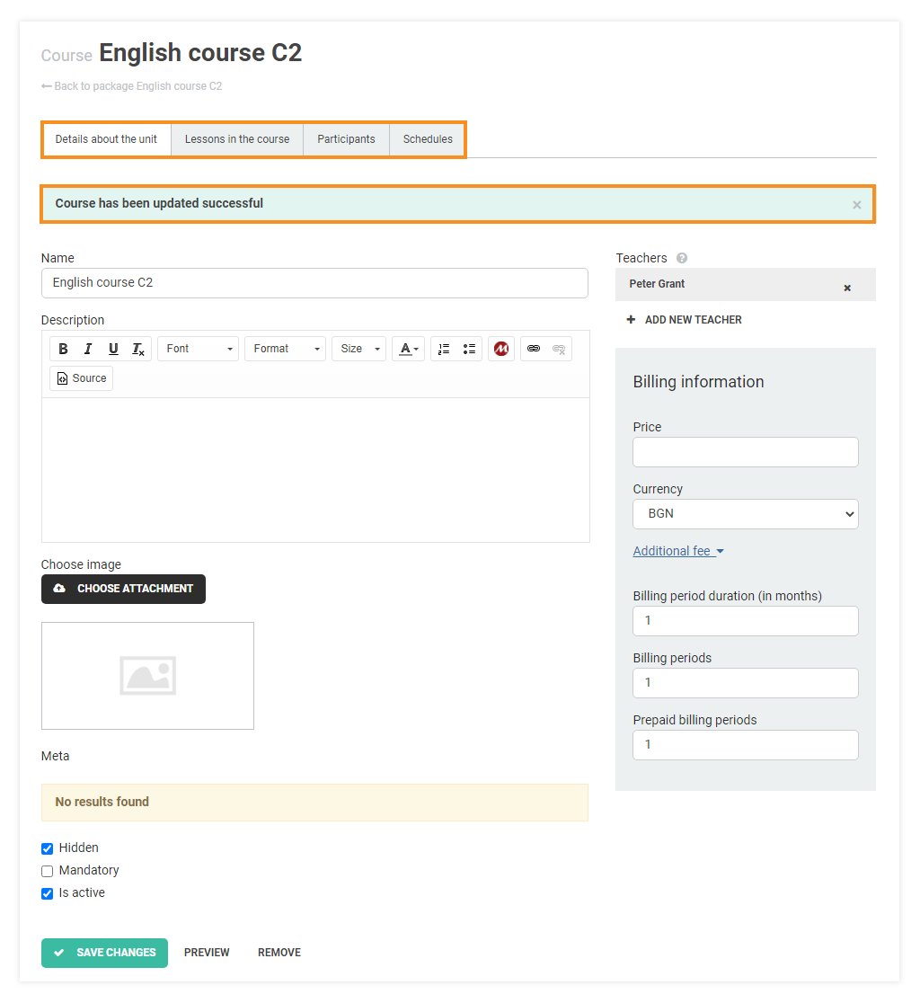 LMS Course Creation: Once you've saved all the course's details, move on to the second tab Lessons in the course to continue editing your course
