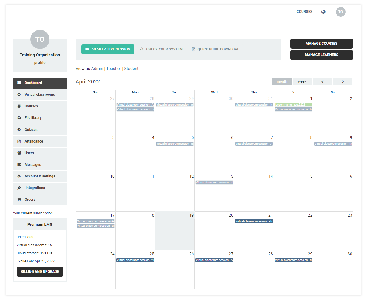 LMS Dashboard and its significance VEDAMO