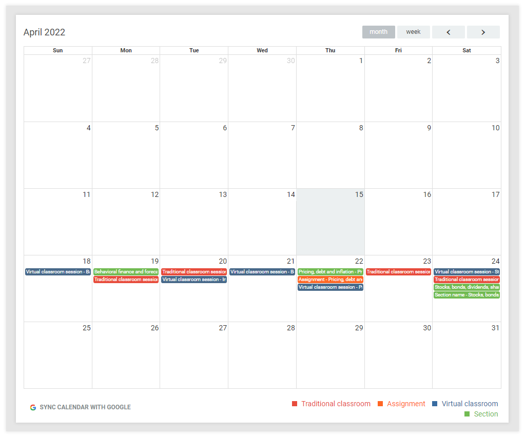 LMS Dashboard: The Calendar is the most integral part of your LMS Dashboard