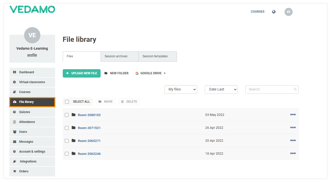 LMS File Library: LMS File library location