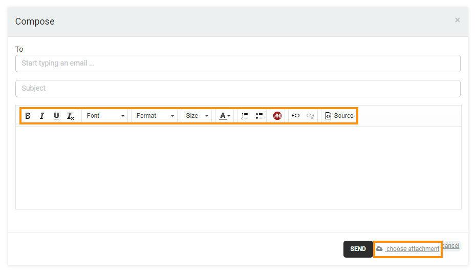 LMS Messaging System LMS Messaging System: Compose messages and attach various files