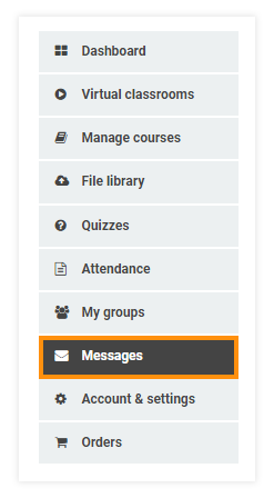 LMS Messaging System: LMS Messaging System menu