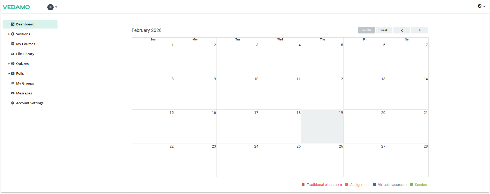 LMS Registration for users: Your Dashboard