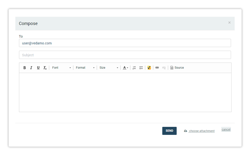 LMS Messaging System Compose messages and attach various files