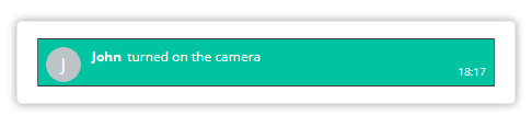 Notifications and Permissions in the Virtual Classroom Notification in the Virtual Classroom when a participant switches on his/her camera again
