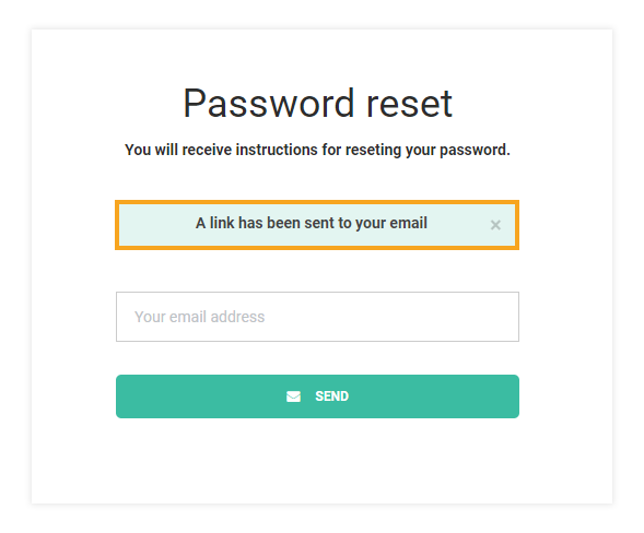 LMS Login: A message will denote that a reset link has been sent