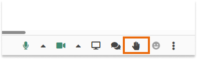 Raise hand / mute button in the Virtual Classroom: Raise hand button