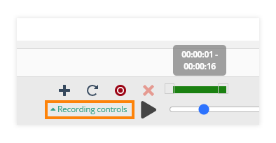 Interactive recordings: The recording controls will aid you in editing the recording accordingly