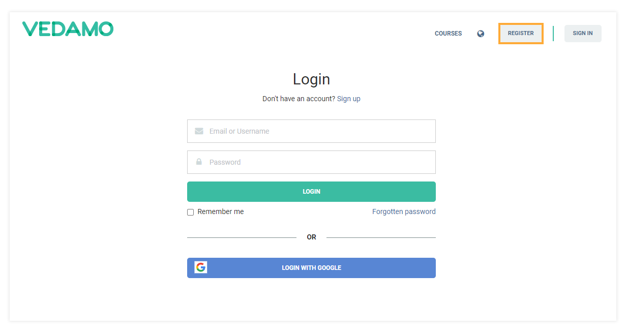 LMS Registration LMS Registration for users: LMS Registration for users button