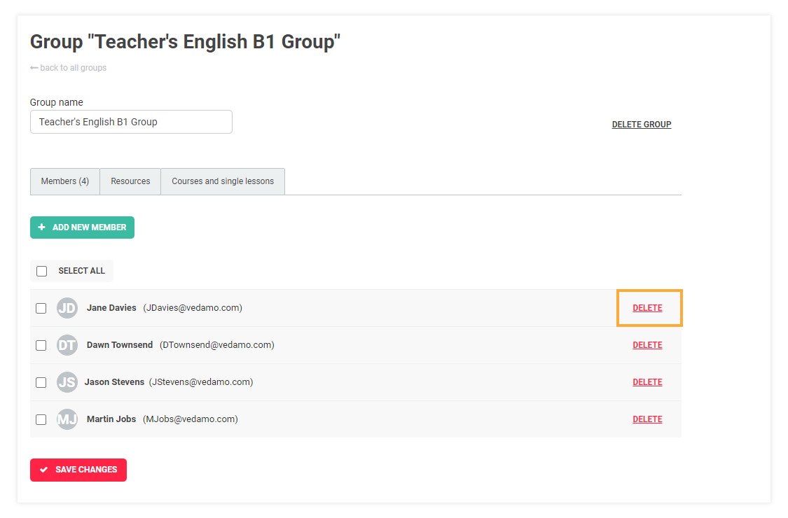 LMS User Groups: Remove participant from a group