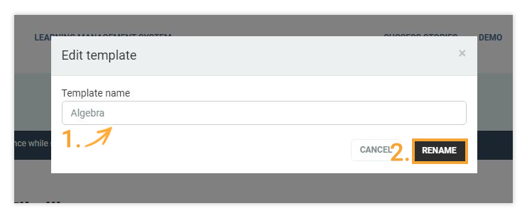 Virtual Classroom Templates: Rename a Template Virtual Classroom Templates: Rename a Template