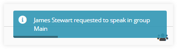 Virtual Classroom Notifications Log Raise hand / mute button in the Virtual Classroom: Raise hand notification