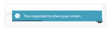 Virtual Classroom Notifications and Permissions: Screen share request notification