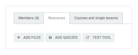 LMS User Groups: Resources tab within a group