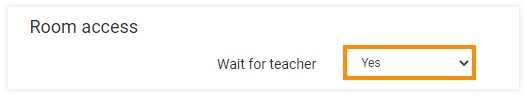 Virtual Classroom Advanced Settings: Room Access option