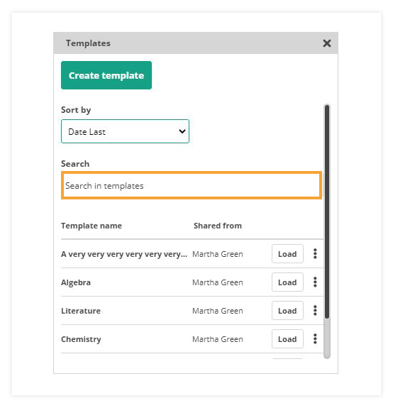 Virtual Classroom Templates: Search bar Virtual Classroom Templates: Search bar