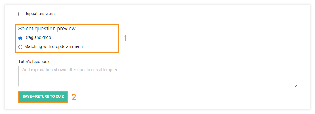 LMS Quizzes - Creation and Settings: Select question preview options