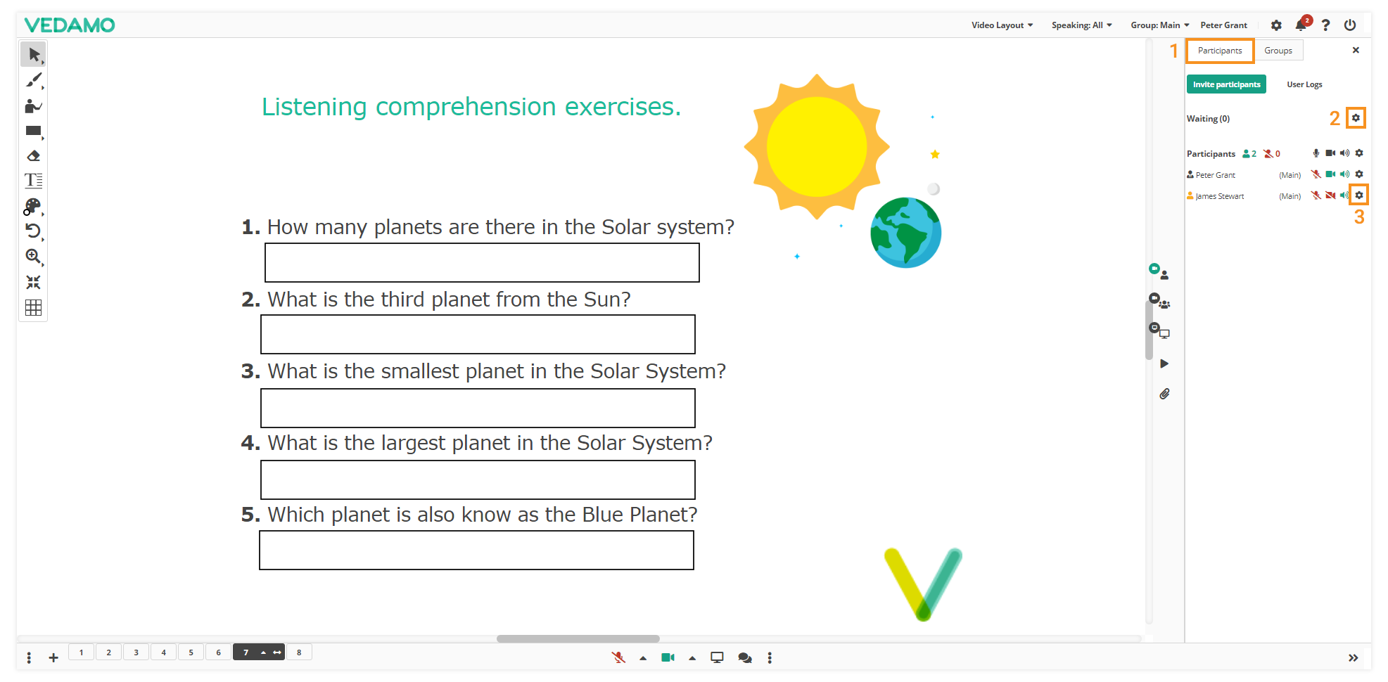 Virtual Classroom Online Whiteboard Tools: Use "Sent to back" in order to hide an object by moving it behind the already existing object.