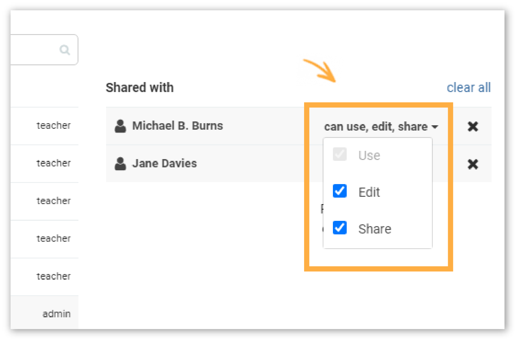 Virtual Classroom Templates: Sharing Permissions