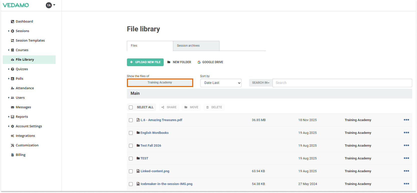 LMS File library: Show the files of (given user/s) filter