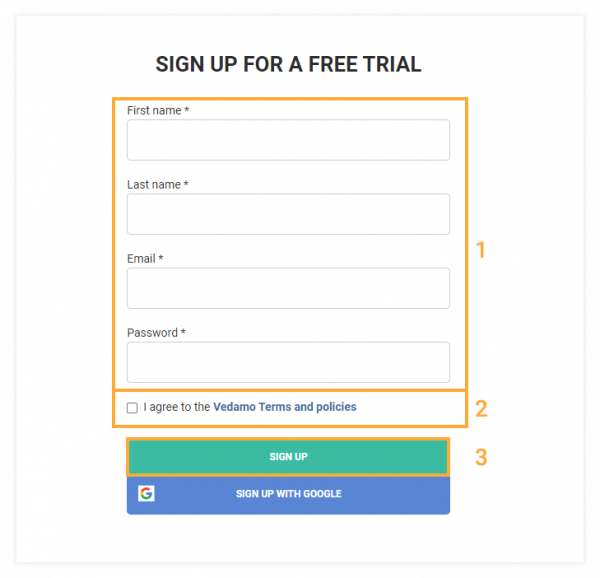 Free LMS Registration Start for completely free VEDAMO