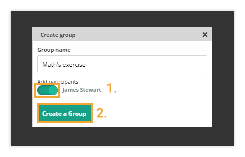 Move the slider and press create a group and add the user