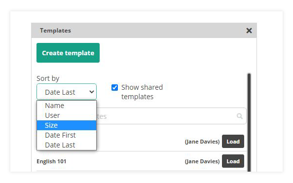 Virtual Classroom Templates: Sort by option Virtual Classroom Templates: Sort by option