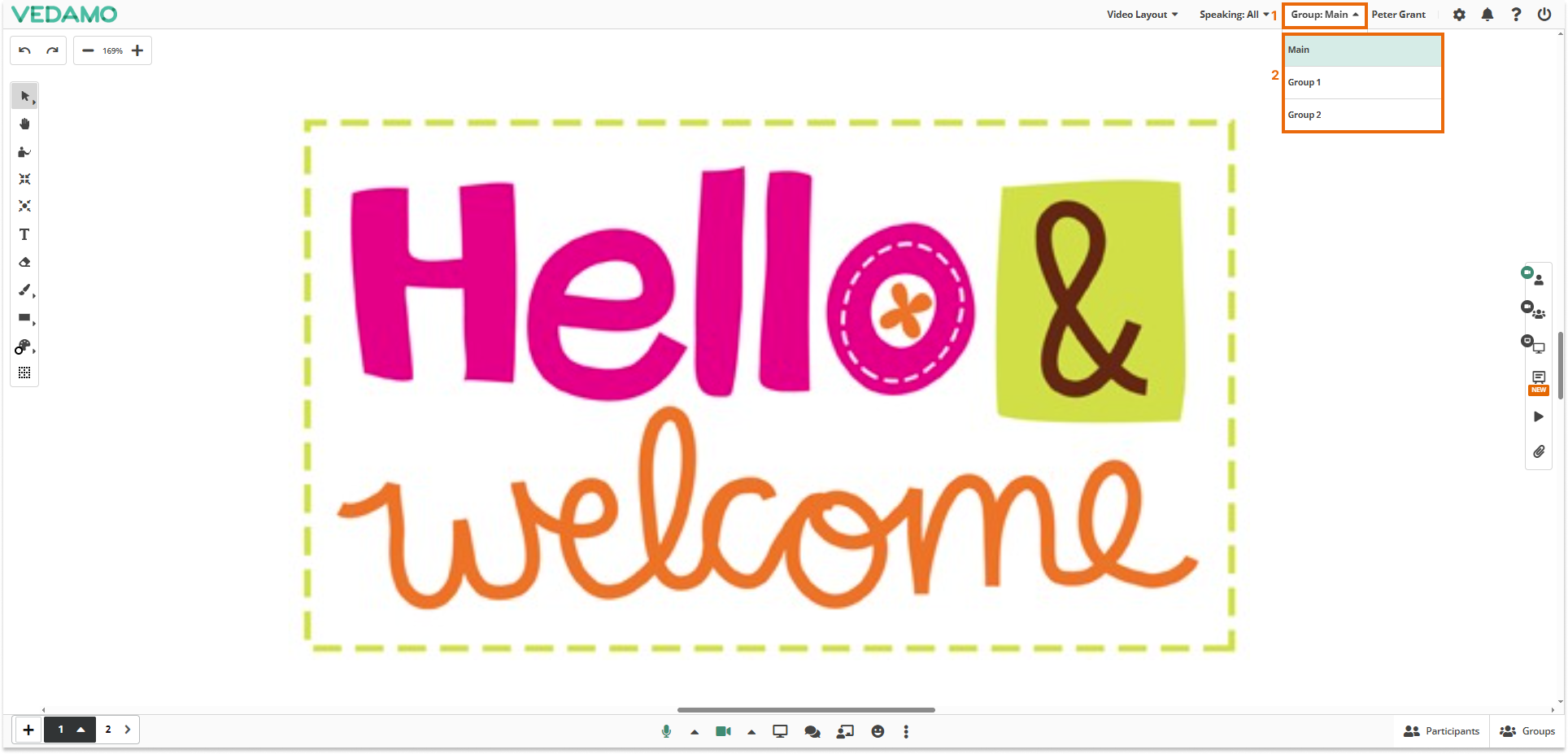 Virtual Classroom Breakout Rooms: Participants can switch between groups via this button