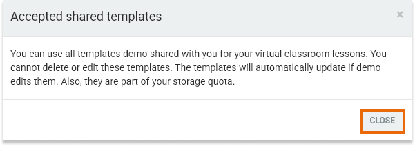 Templates management in the LMS: Notification after accepting the template