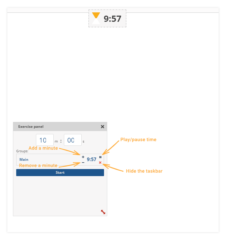 Virtual Classroom Timer: settings panel