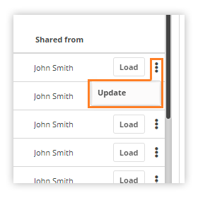 Virtual Classroom Templates: “Load” button