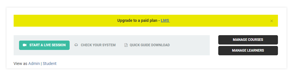 Free LMS Registration - Start for free: Dashboard and Upgrade to Premium LMS