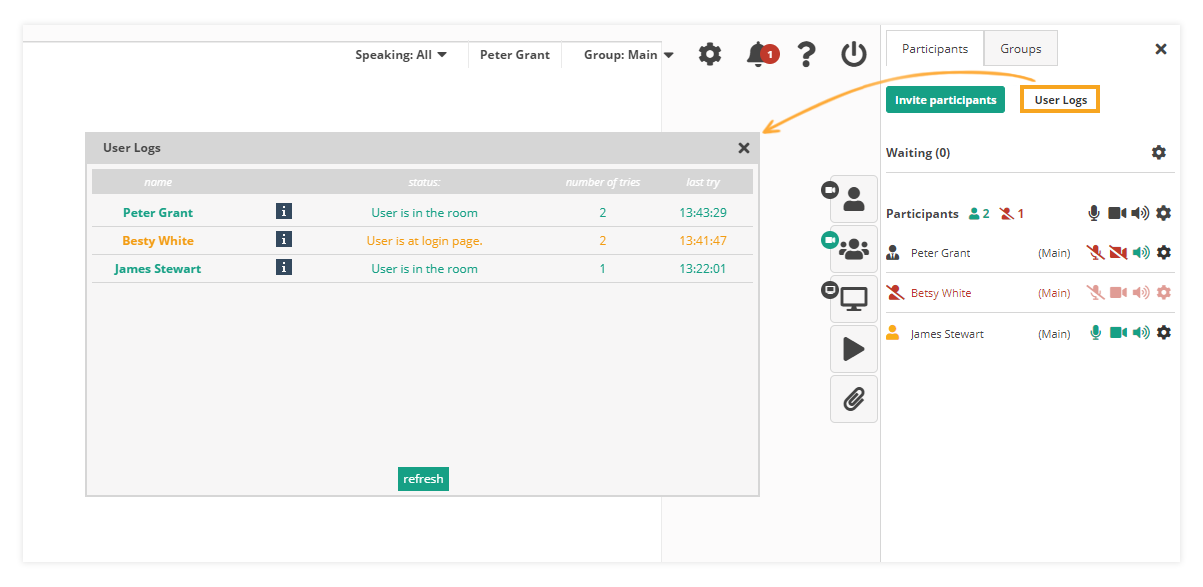 Participant Controls in the Virtual Classroom: User Logs in the Virtual Classroom Participant Controls in the Virtual Classroom: User Logs in the Virtual Classroom
