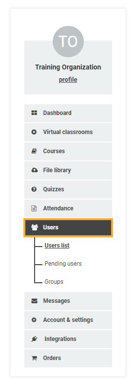 LMS Users administration: location