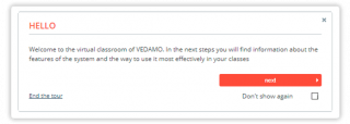 Virtual Classroom Dropdown menu Instructions tooltip in the Virtual Classroom