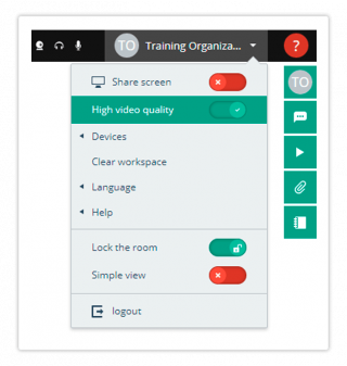 Virtual Classroom Dropdown menu After installing the Google Chrome extension