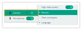 Virtual Classroom Dropdown menu Video Controls in the Virtual Classroom