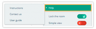 Virtual Classroom Dropdown menu Help menu in the Virtual Classroom
