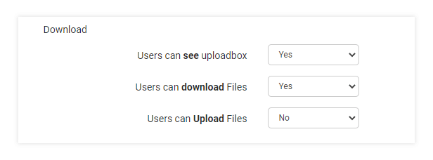 Virtual classroom advanced settings: Download settings
