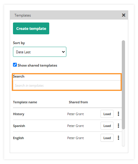 Virtual Classroom Templates: Search bar Virtual Classroom Templates: Search bar
