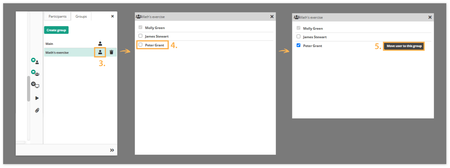 Virtual Classroom Breakout rooms: Adding an user after the group has been created